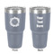 Tropical Leaves Border 30 oz Stainless Steel Tumbler - Grey - Double-Sided (Personalized)