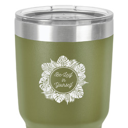 Tropical Leaves Border 30 oz Stainless Steel Tumbler - Olive - Single-Sided (Personalized)