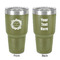 Tropical Leaves Border 30 oz Stainless Steel Ringneck Tumbler - Olive - Double Sided - Front & Back
