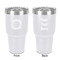 Tropical Leaves Border 30 oz Stainless Steel Ringneck Tumbler - White - Double Sided - Front & Back