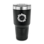 Tropical Leaves Border 30 oz Stainless Steel Tumbler - Black - Single Sided (Personalized)