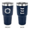 Tropical Leaves Border 30 oz Stainless Steel Ringneck Tumblers - Navy - Double Sided - APPROVAL