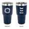 Tropical Leaves Border 30 oz Stainless Steel Tumbler - Navy - Double Sided (Personalized)