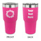 Tropical Leaves Border 30 oz Stainless Steel Tumbler - Pink - Double Sided (Personalized)