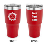 Tropical Leaves Border 30 oz Stainless Steel Tumbler - Red - Double Sided (Personalized)