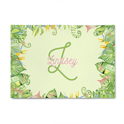 Tropical Leaves Border 4' x 6' Indoor Area Rug (Personalized)