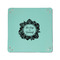 Tropical Leaves Border 6" x 6" Teal Leatherette Snap Up Tray - APPROVAL