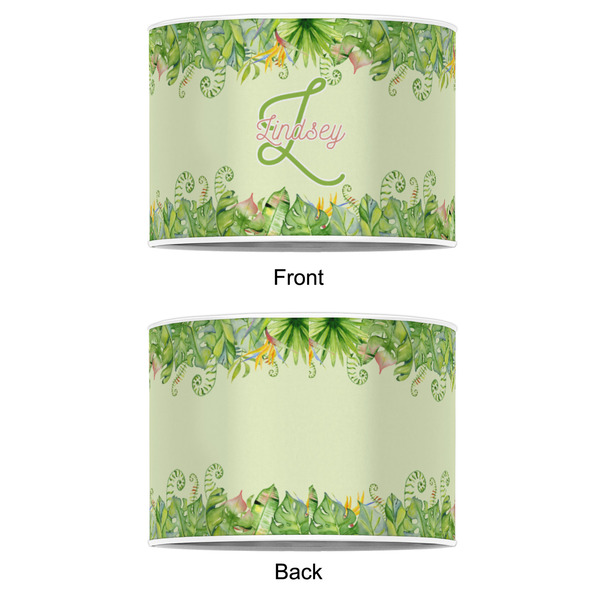 Tropical Leaves Border 8" Drum Lampshade - APPROVAL (Poly Film)