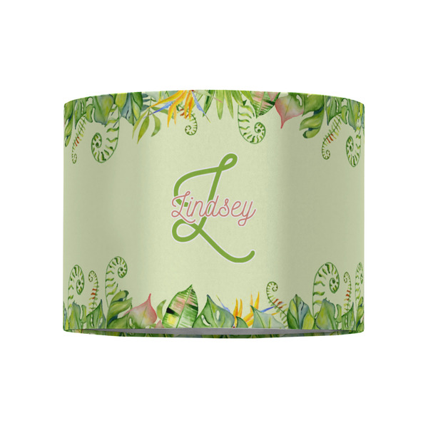 Tropical Leaves Border 8" Drum Lampshade - FRONT (Fabric)