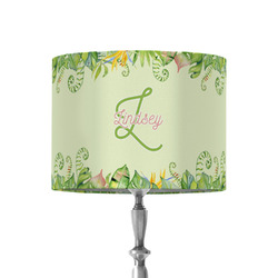 Tropical Leaves Border 8" Drum Lamp Shade - Fabric (Personalized)