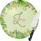 Tropical Leaves Border 8 Inch Small Glass Cutting Board