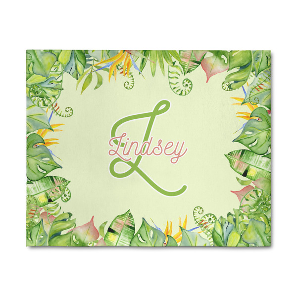 Custom Tropical Leaves Border 8' x 10' Indoor Area Rug (Personalized)