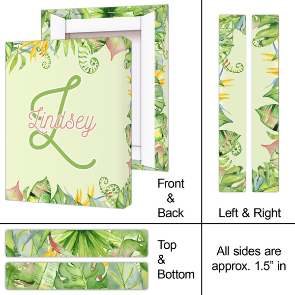 Tropical Leaves Border 8x10 - Canvas Print - Approval