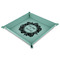 Tropical Leaves Border 9" x 9" Teal Leatherette Snap Up Tray - MAIN