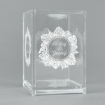 Tropical Leaves Border Acrylic Pen Holder (Personalized)