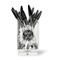 Tropical Leaves Border Acrylic Pencil Holder - FRONT
