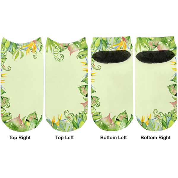 Tropical Leaves Border Adult Ankle Socks - Double Pair - Front and Back - Apvl