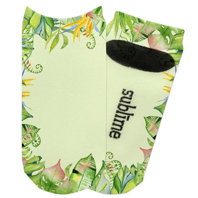 Tropical Leaves Border Adult Ankle Socks (Personalized)