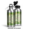 Tropical Leaves Border Aluminum Water Bottle - Alternate lid options
