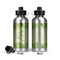 Tropical Leaves Border Aluminum Water Bottle - Front and Back