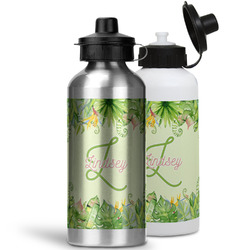 Tropical Leaves Border Water Bottles - 20 oz - Aluminum (Personalized)
