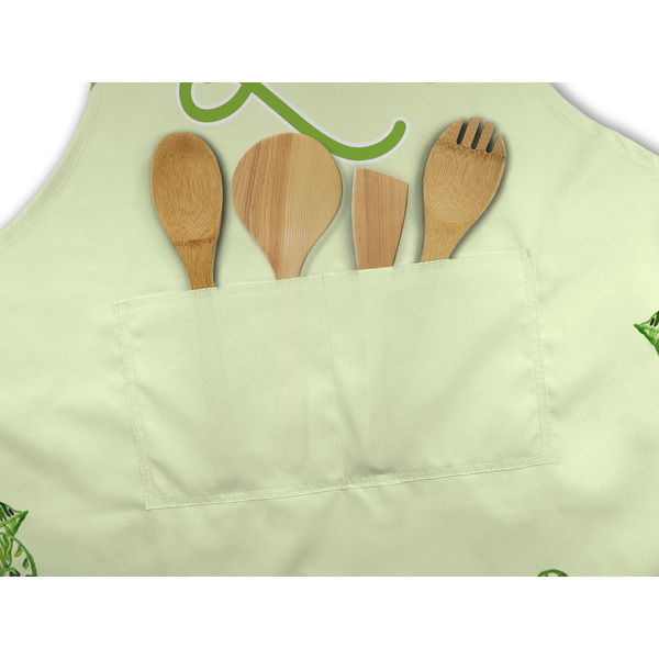 Tropical Leaves Border Apron - Pocket Detail with Props