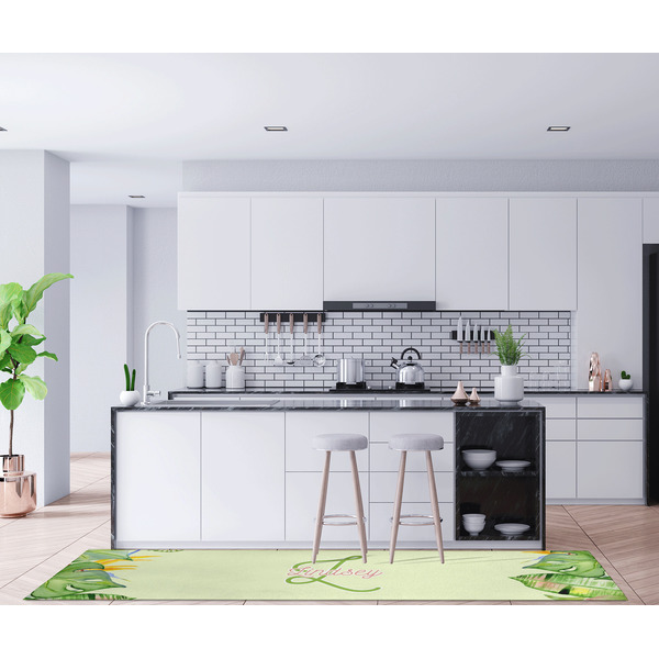 Tropical Leaves Border Area Rug Sizes