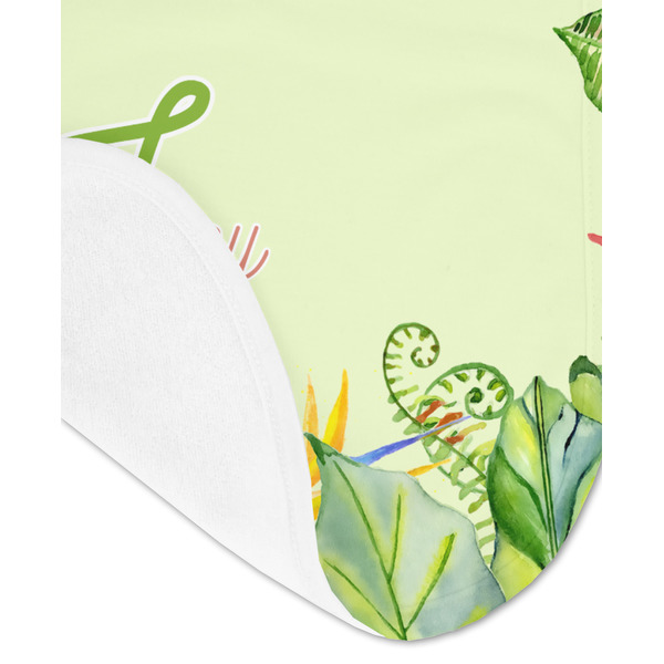 Tropical Leaves Border Baby Bib - AFT detail