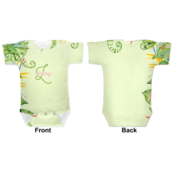 Tropical Leaves Border Baby Bodysuit Approval