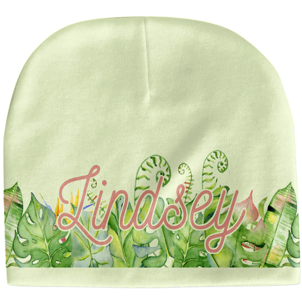 Custom Tropical Leaves Border Baby Hat (Beanie) (Personalized)