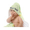 Tropical Leaves Border Baby Hooded Towel on Child
