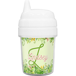 Tropical Leaves Border Baby Sippy Cup (Personalized)