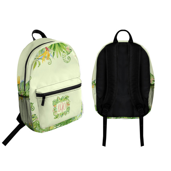 Tropical Leaves Border Backpack front and back - Apvl