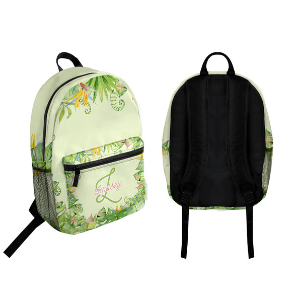 Tropical Leaves Border Backpack front and back - Apvl
