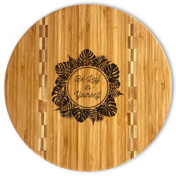 Tropical Leaves Border Bamboo Cutting Board (Personalized)