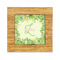Tropical Leaves Border Bamboo Trivet with 6" Tile - FRONT