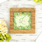 Tropical Leaves Border Bamboo Trivet with 6" Tile - LIFESTYLE