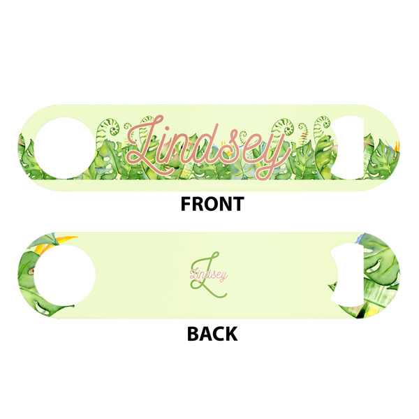 Tropical Leaves Border Bar Bottle Opener - White - Approval