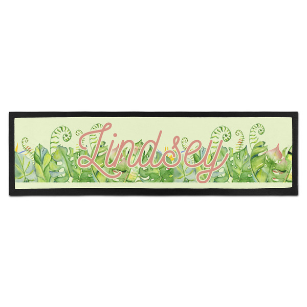 Custom Tropical Leaves Border Bar Mat (Personalized)