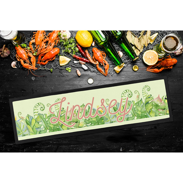 Tropical Leaves Border Bar Mat - Large - LIFESTYLE