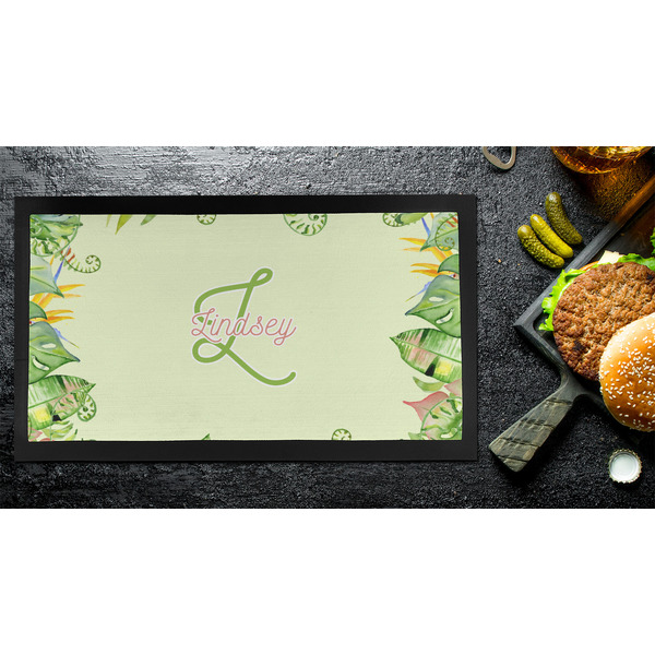 Tropical Leaves Border Bar Mat - Small - LIFESTYLE