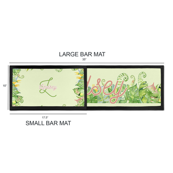 Tropical Leaves Border Bar Mats - Sizing Chart