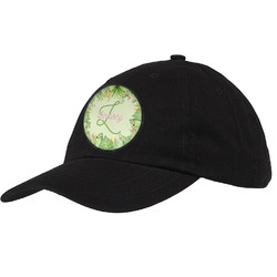 Tropical Leaves Border Baseball Cap - Black (Personalized)