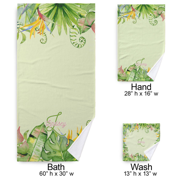 Tropical Leaves Border Bath Towel Sets - 3-piece - Approval