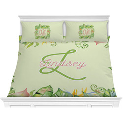 Tropical Leaves Border Comforter Set - King (Personalized)