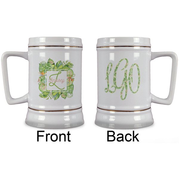 Tropical Leaves Border Beer Stein - Approval