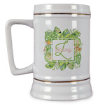 Tropical Leaves Border Beer Stein (Personalized)