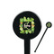 Tropical Leaves Border 7" Round Plastic Stir Sticks - Black - Single Sided (Personalized)