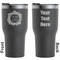 Tropical Leaves Border Black RTIC Tumbler - Front and Back