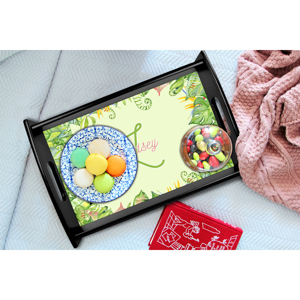 Tropical Leaves Border Black Tray - Lifestyle (UPDATED)